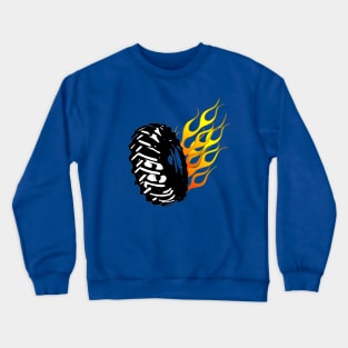 Car tire on fire Crewneck Sweatshirt